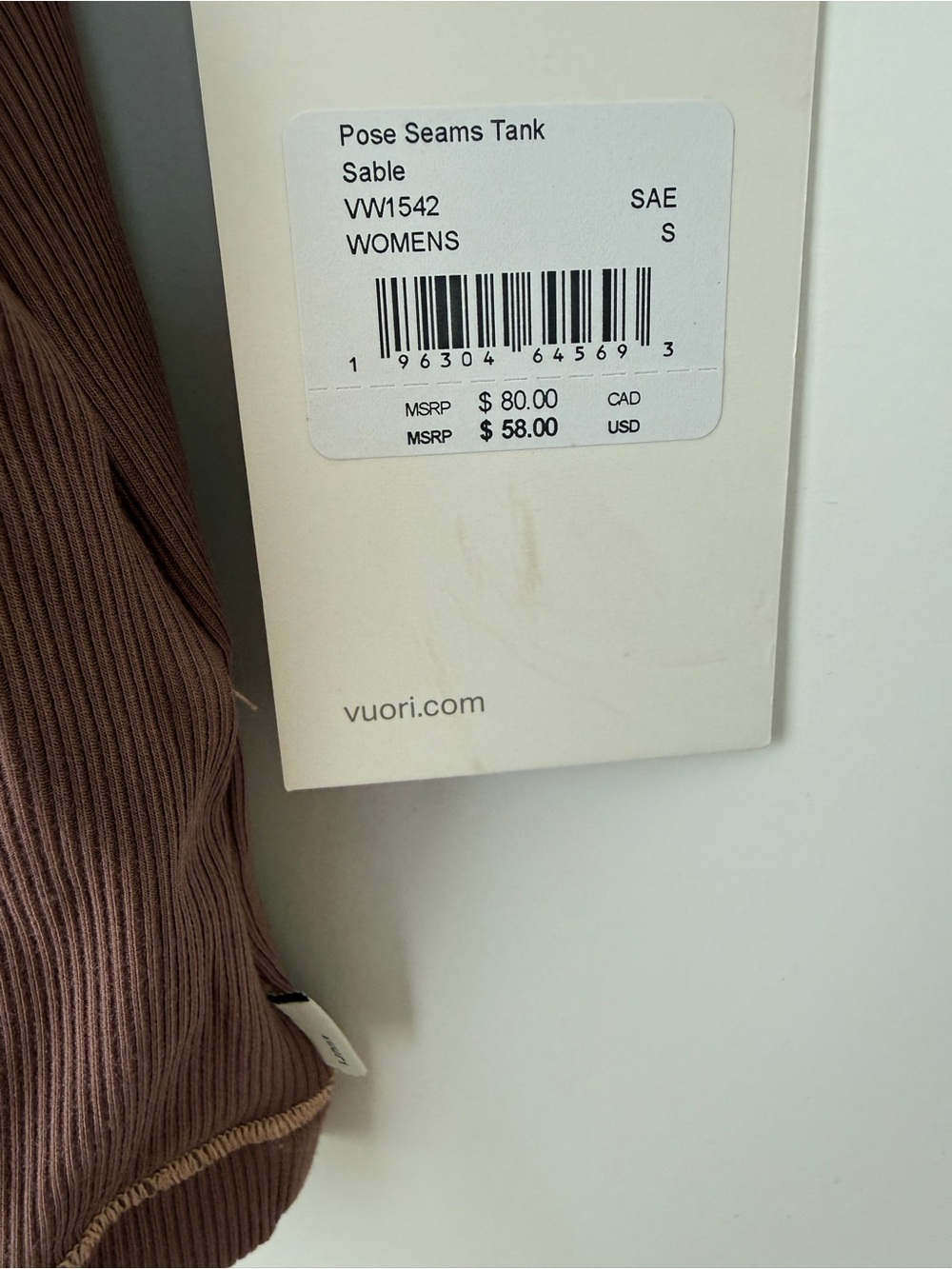 BNWT Vuori - Pose Seams Tank (Sable) - Picture 3 of 10